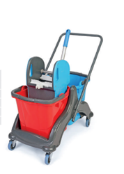 vozík plastový MIMOZA, kbelík 2x25l, ždímač